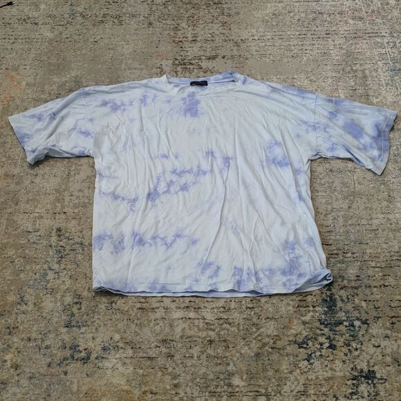 Missguided blue and white tie dye short sleeve shirt top - Picture 1 of 3